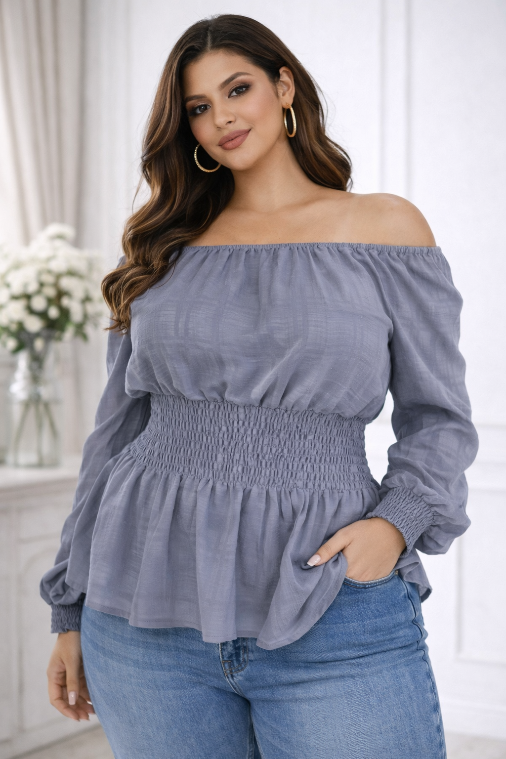 Blue Grey Top