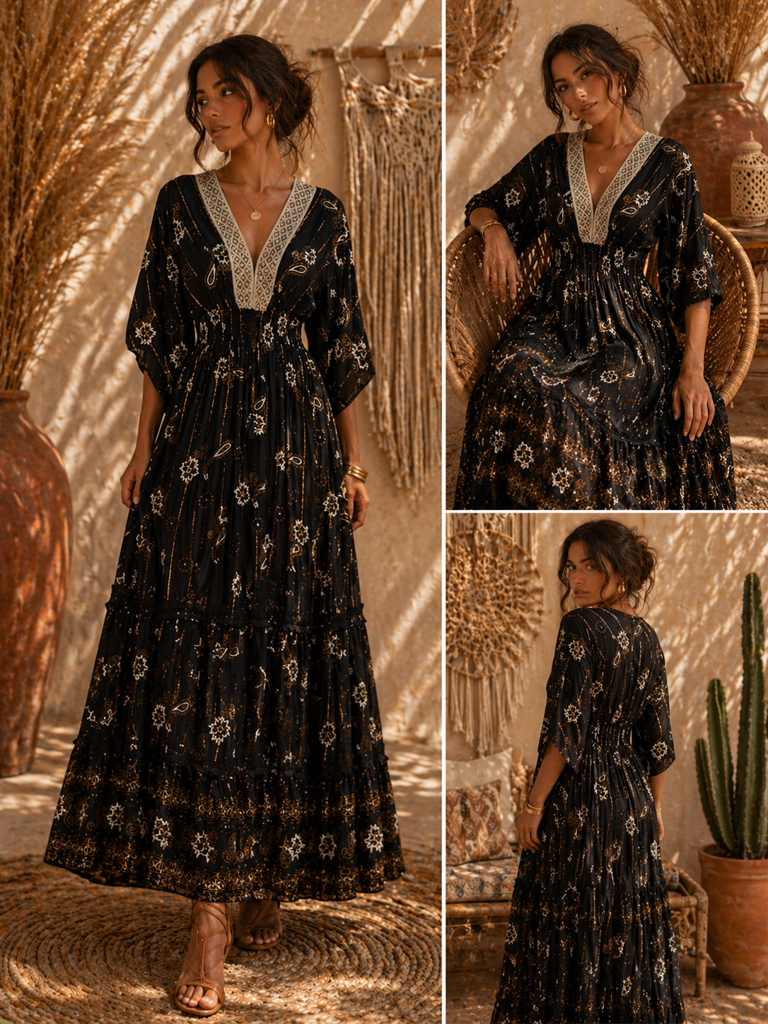 Boho Black Dress