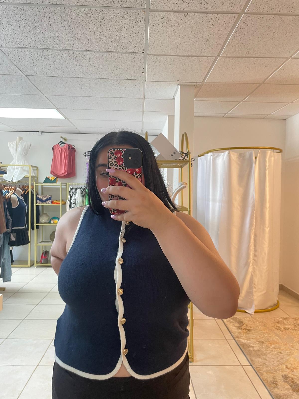 Elegant Navy Top