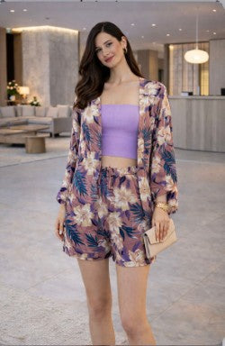 Mauve floral set