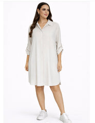 Beige dress flowy
