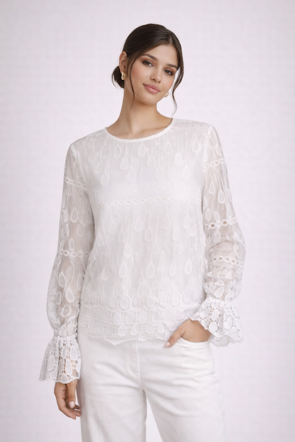 Laced Long Sleeve Top