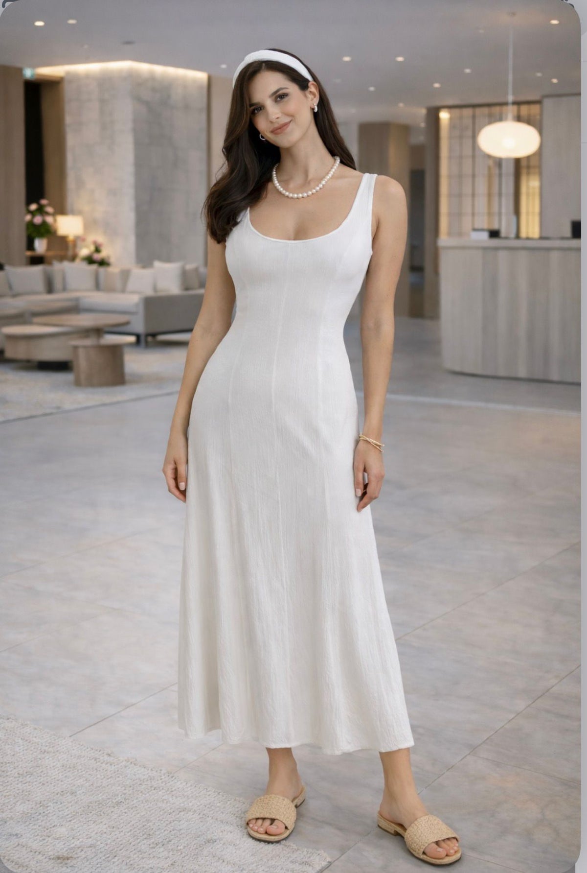 Straight White Dress