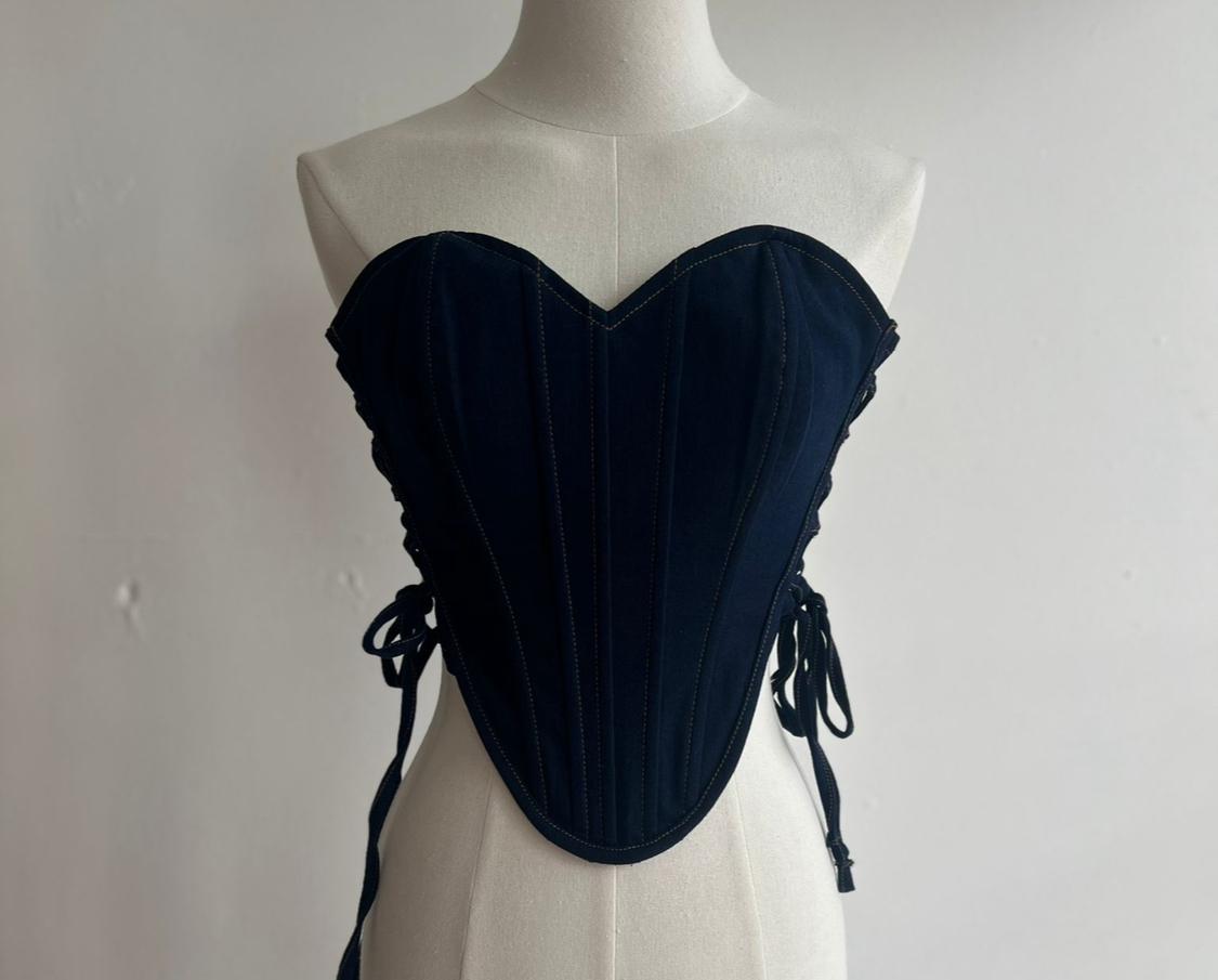 Denim corset