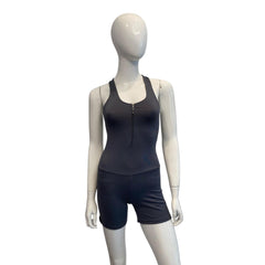 Grey Zipper Short Bodysuit