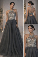 Grey Prom Dress