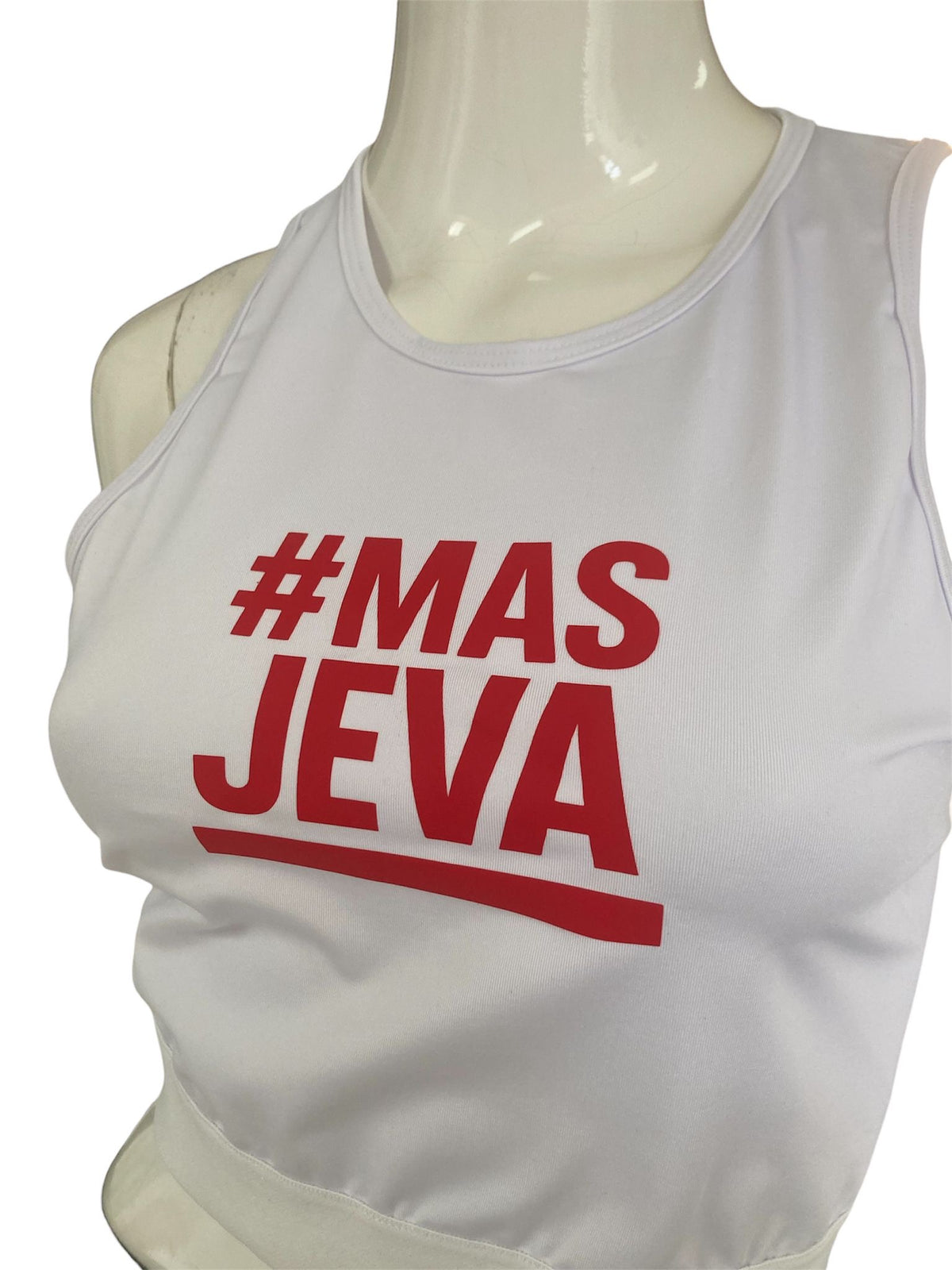 Mas Jeva Fit Top White & Red