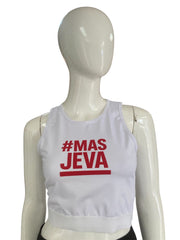 Mas Jeva Fit Top White & Red